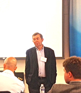 George Somerwill interacting with his audience at Balsillie School of International Affairs.